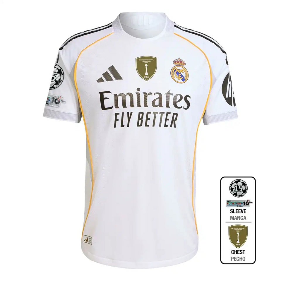 Camiseta Local Player version Real Madrid (ajuste slim), temporada 2025/2026